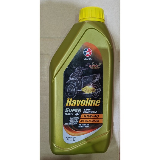 ( GIÁ KM ) Bình 1L Dầu nhớt xe tay ga CALTEX HAVOLINE SUPER MATIC SEMI 10W40 SN 1000ml - Shopnhottot