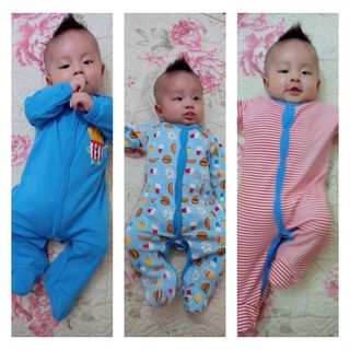 Set 3 body dài tay liền tất cho bé trai , bé gái 9-12 tháng (mẫu Khoai tây)