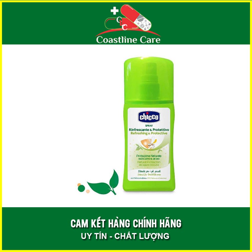 Xịt Chống Muỗi CHICCO REFRESHING & PROTECTIVE SPRAY 100ml - Coastlinecare Pharmacy