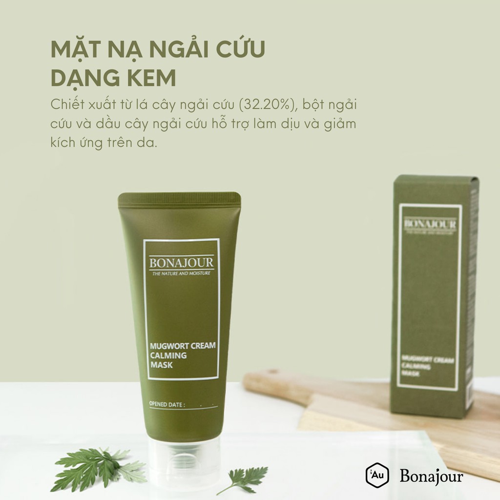 BONAJOUR | Mặt Nạ Ngải Cứu Làm Dịu &amp; Làm Sạch Dầu Nhờn - Mugwort Cream Calming Mask 55g [Hàng Chính Hãng từ Bonajour]