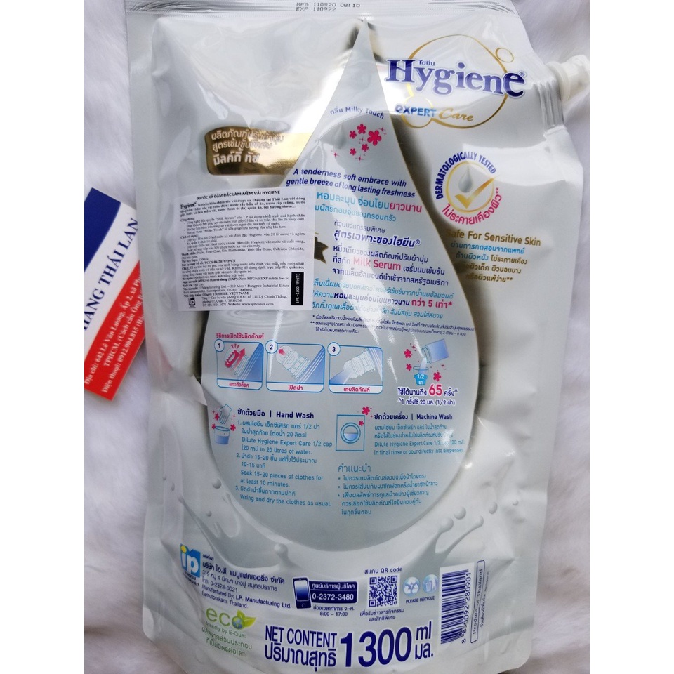 NƯỚC XẢ VẢI HYGIENE THÁI LAN MÀU TRẮNG MILKY 1300ML