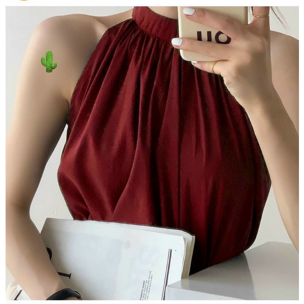 áo cổ yếm hàng đẹp ( có zip sau )