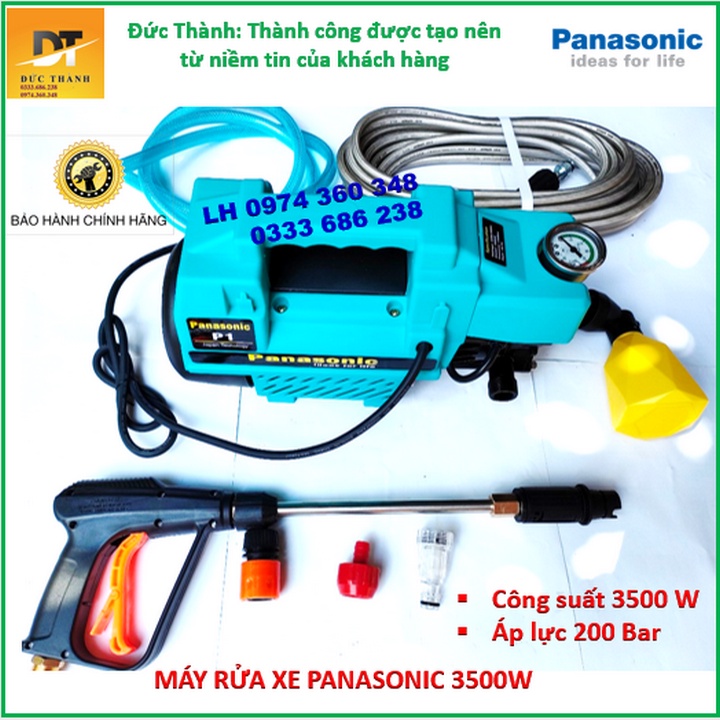 Máy rửa xe áp lực, máy phun rửa áp lực cao panasonic công suất 3500W.
