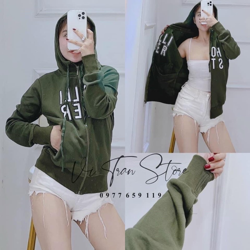 Áo khoác chống nắng thêu, tay xỏ ngón túi trong 3in1