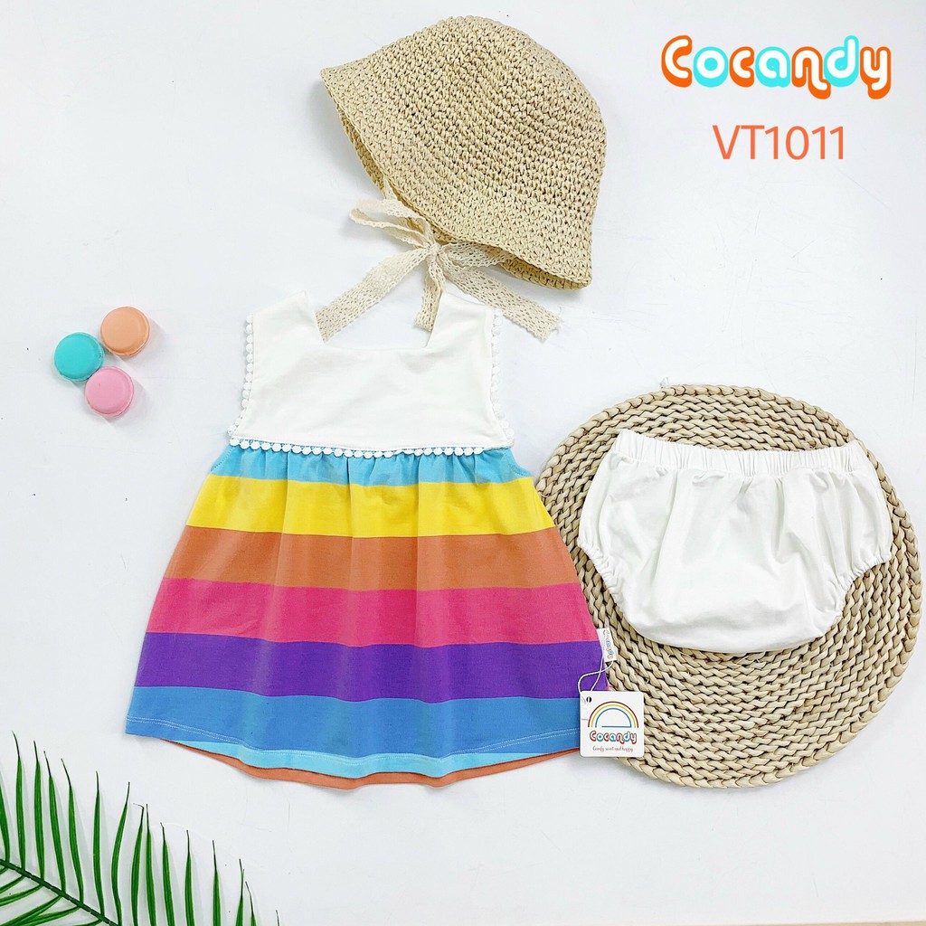 [Cocandy Official Store] Váy cho bé gái -chất liệu thun cotton kèm quần chíp