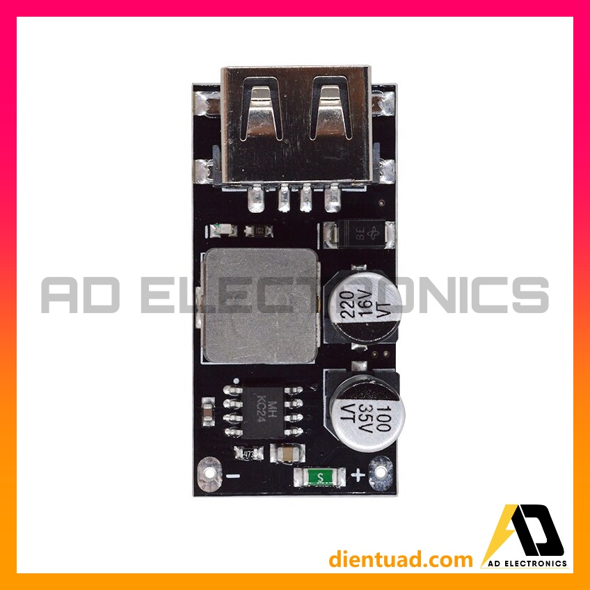Mạch Hạ Áp Sạc Nhanh Cổng USB Quick Charge QC3.0/QC2.0 DC-DC Công suất 24W Input 10 - 32V Output 5V-3.4A/ 9V-2.5A/12V-2A