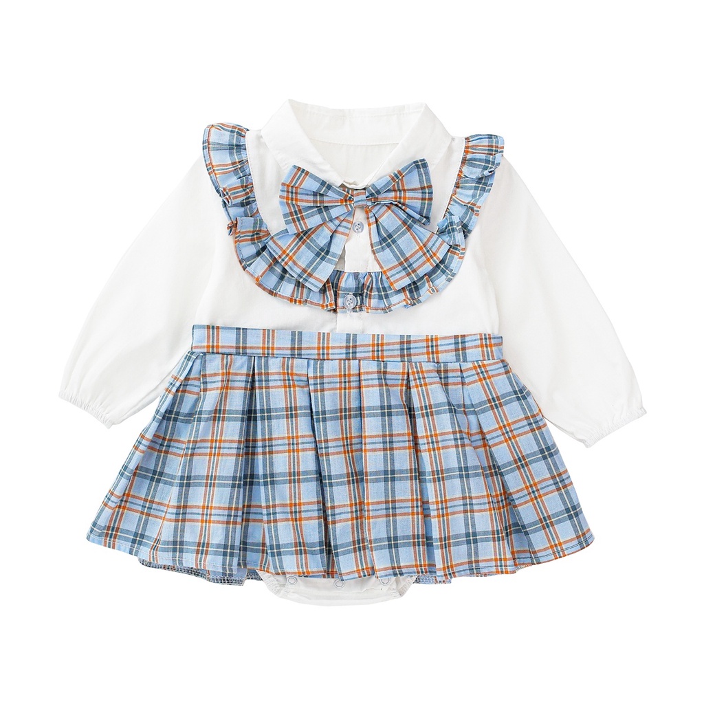 Váy Sanlutoz tay dài chất liệu cotton thời trang mùa thu đáng yêu dành cho bé gái