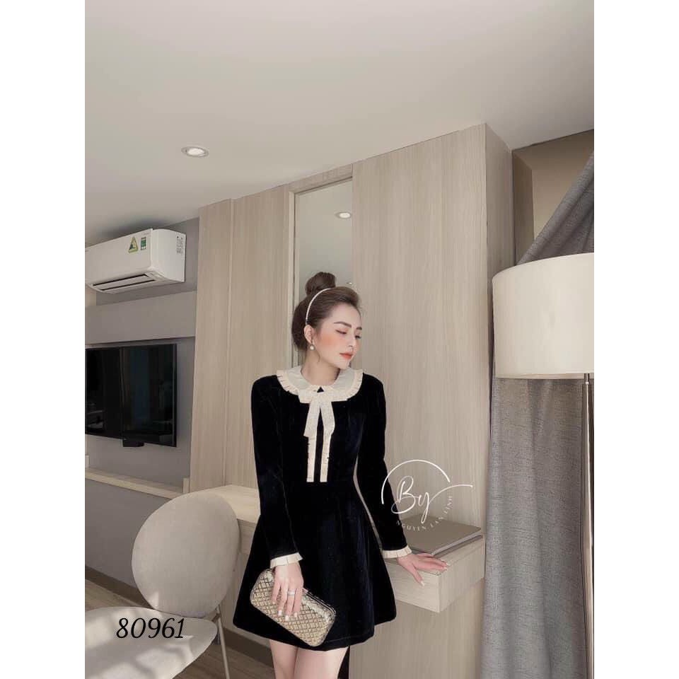 ĐẦM XÒE DỰ TIỆC DÀI TAY PHỐI BÈO CỔ DỄ THƯƠNG-D13