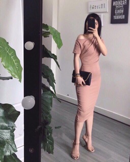 Váy Body Lệch Vai Hàng Thiết Kế