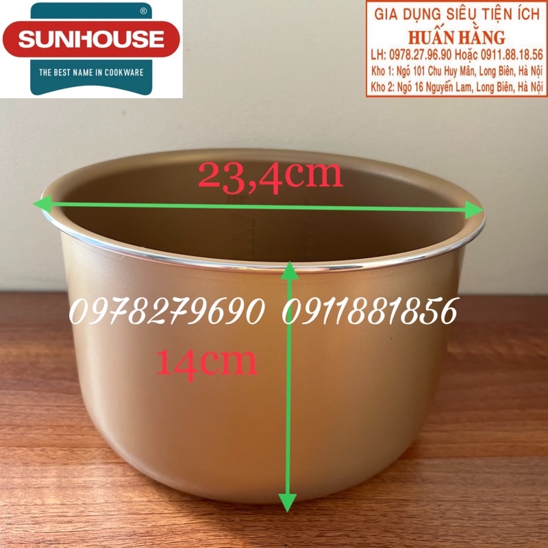 Ruột Nồi cơm, mâm nhiệt, cảm biến nhiệt điện tử Sunhouse mama 1.8 lít SHD8903