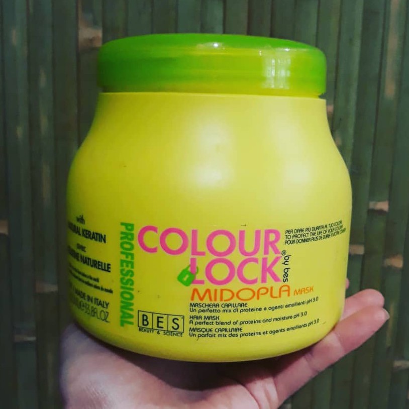 Hấp dầu tóc khóa màu chuyên nghiệp Bes Lock Colour Midopla Mask 500ml