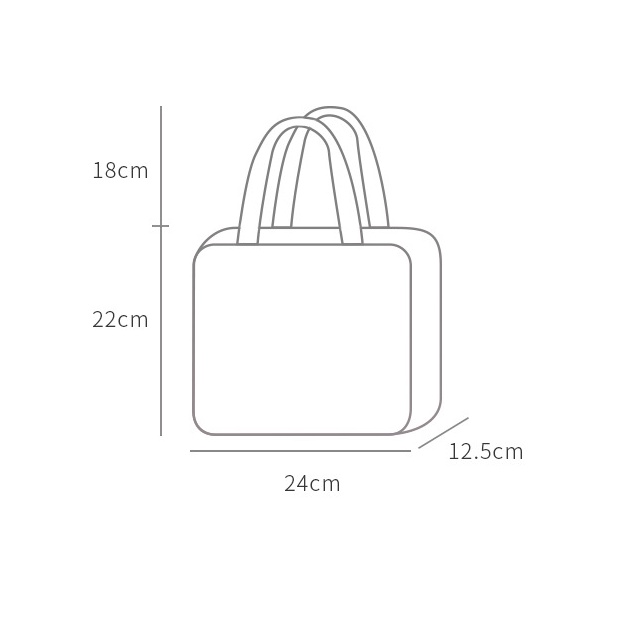 Túi đựng hộp cơm trưa XIAODUOJIAJU giữ nhiệt dáng vuông cỡ lớn họa tiết hoạt hình