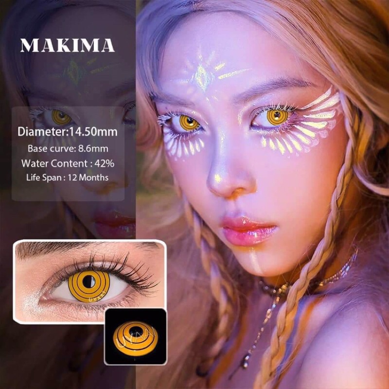 Lens cosplay Makima/Hutao/Gojo/Power/Klee chuẩn char