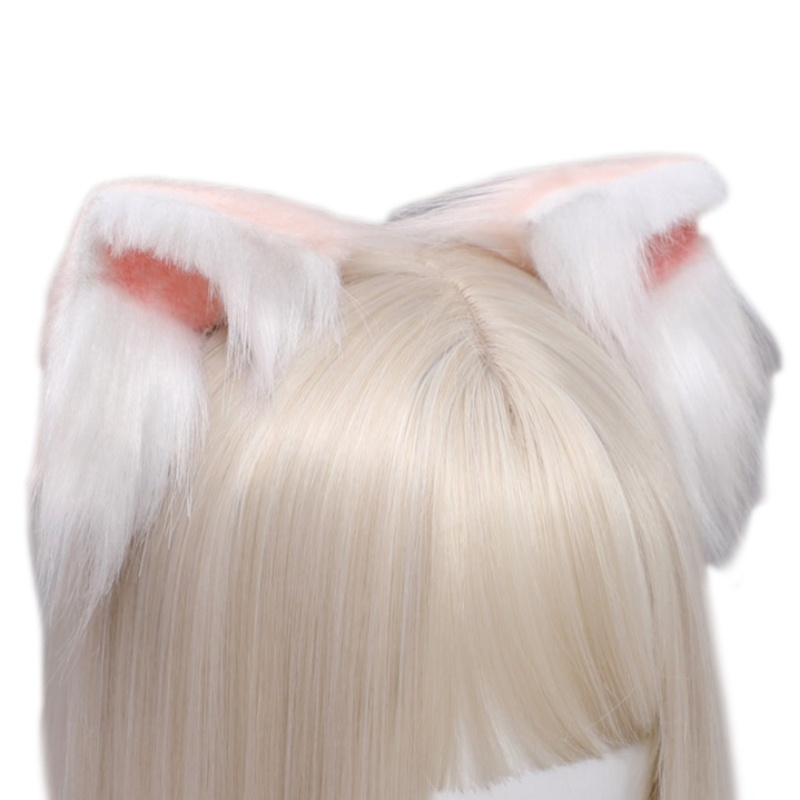 Kẹp tóc tai mèo phối lông giả phong cách Lolita
