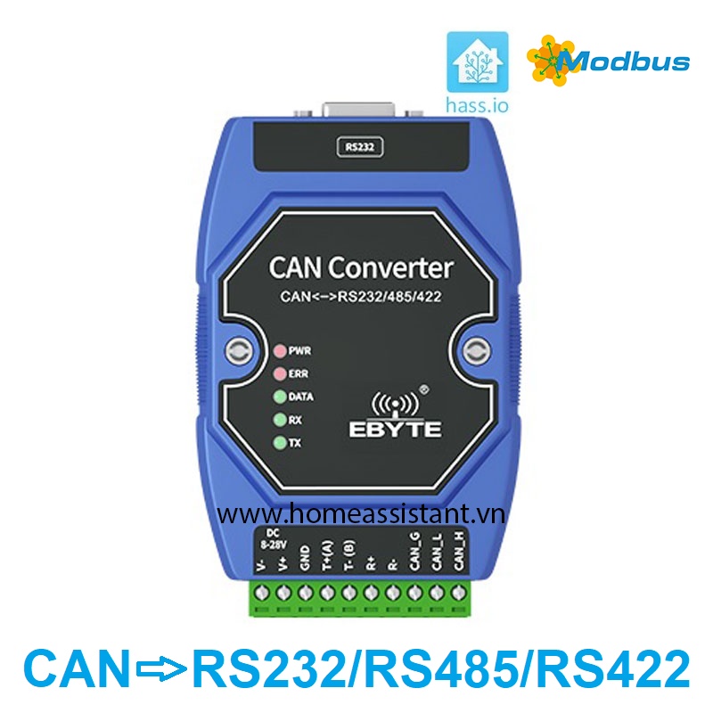 Bộ chuyển đổi CANBUS sang RS232 RS485 RS422 Modbus Ebyte ECAN01 (Hỗ trợ HomeAssistant) Hass PLC MCP2515 TJA1050