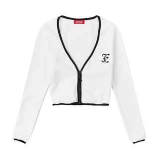 Áo ERRORIST boxy cardigan trắng