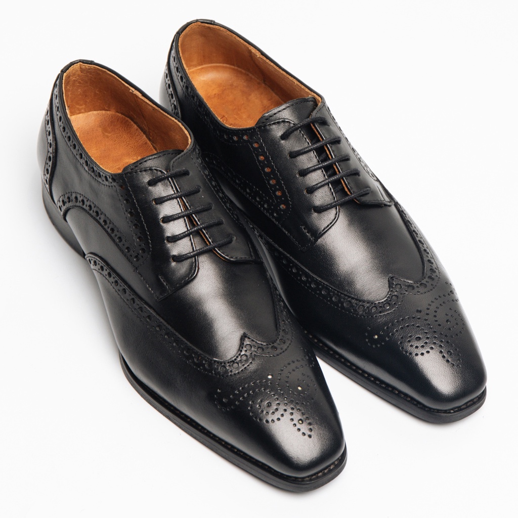 Giày Tây Cao Cấp WINGTIP DERBY BROGUES - Da Bò Ý Lót Trong Da Bò Mộc - Thương hiệu Be Classy