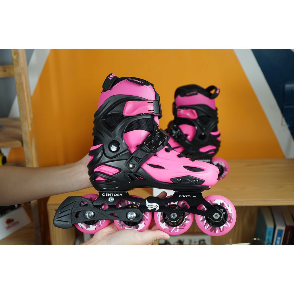 Giày Patin Centosy Kid Pro 2 Hồng Tặng kèm túi đựng giày patin+bảo hộ tay chân+mũ bảo hộ patin cao cấp+Khóa học tn