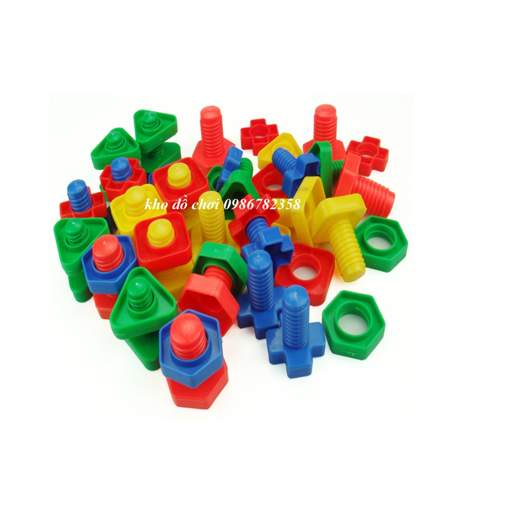 Set 16 cặp ốc vít nhựa _đồ chơi luyện vận động tinh - ỐC VÍT NHỰA TO