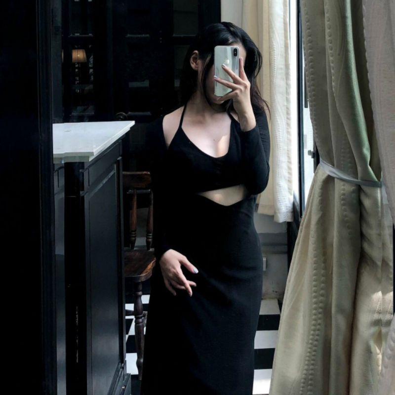 Đầm body set đầm dài kèm áo dây có mút sang trọng quyến rũ dự tiệc Đ26 Giá sỉ Fire.vn