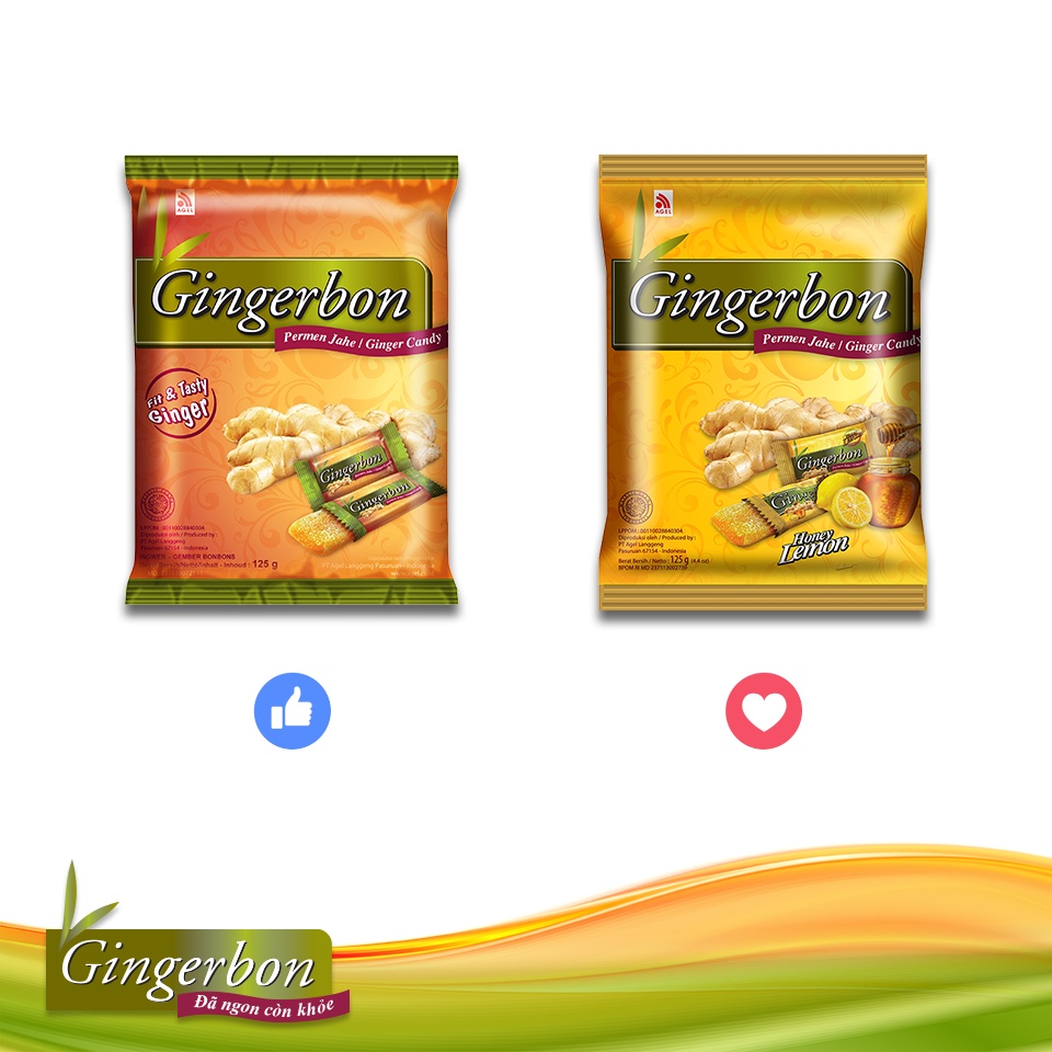 Kẹo Gừng Gingerbon Original/Chanh Mật Ong 125G/Gói - Kẹo Indonesia