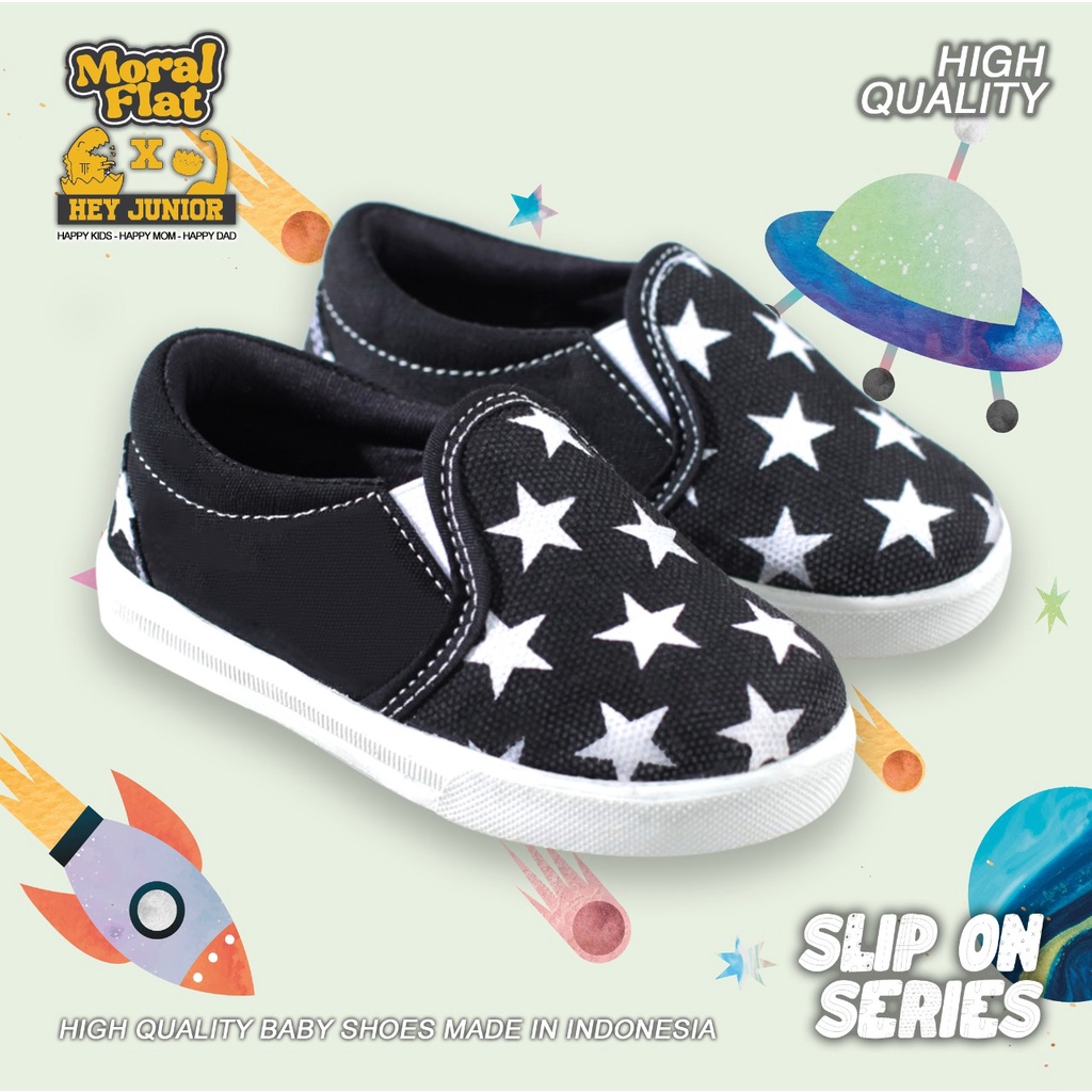 Hey Junior Giày Slip-On Slop Màu Trắng Ngôi Sao Cho Bé Trai Bé Gái Tập Đi