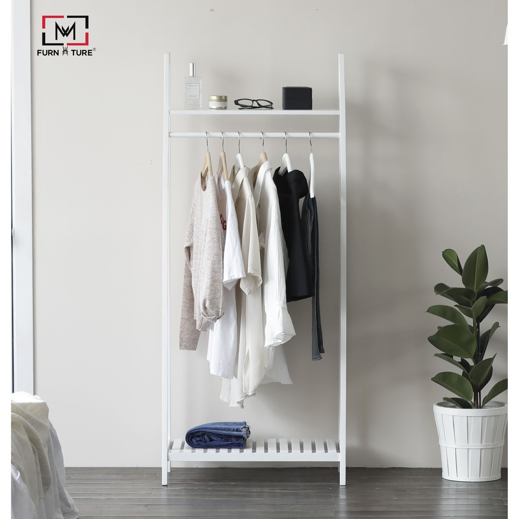 GIÁ TREO ĐỒ HÌNH THANG XUẤT KHẨU- LADDER HANGER FULL WHITE