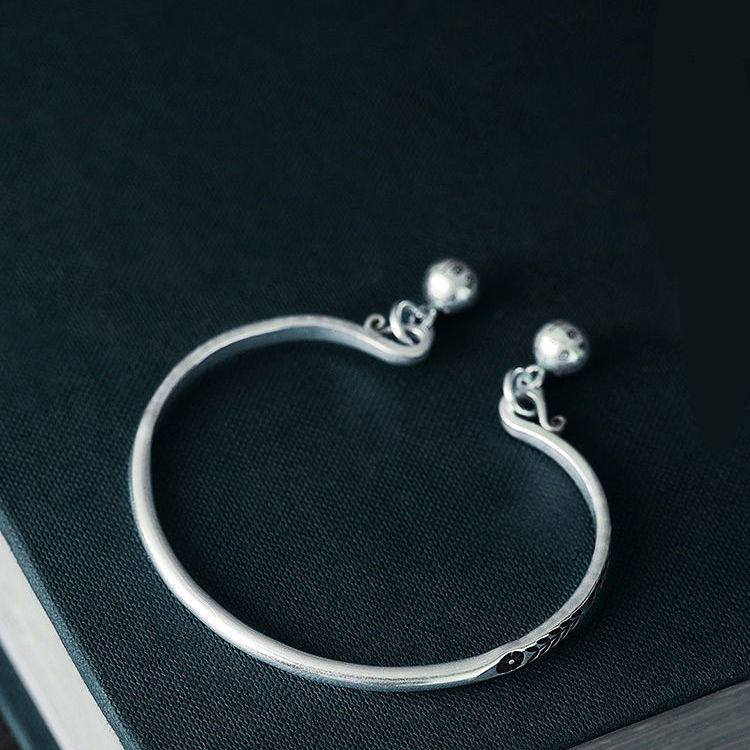 Love❤jewellery,Retro Small Bell Bracelet, S999 Silver Bracelet, Adjustable, Handmade Jewelry