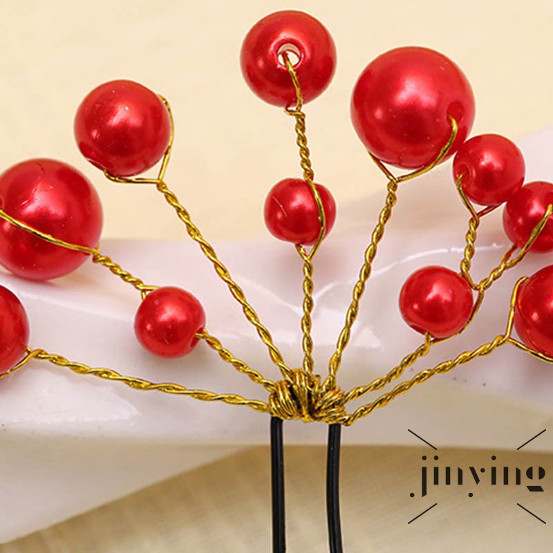 GETNOIVAS Bộ 6 trâm cài tóc hình chữ U có đính quả hồ lô xinh xắn dành cho nữ