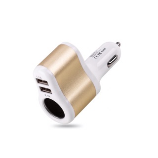 Hoco UC206-Tẩu sạc đôi kèm 2 cổng USB