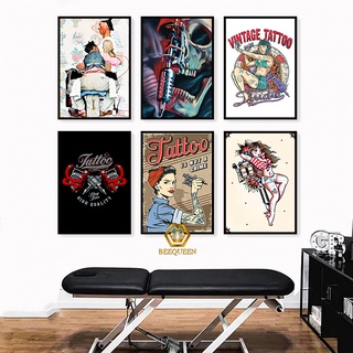 [VT193-220] Tranh Mẫu Xăm - Tranh Tattoo Trang Trí Tiệm Xăm Tattoo Phong Cách Vintage Nhật Bản