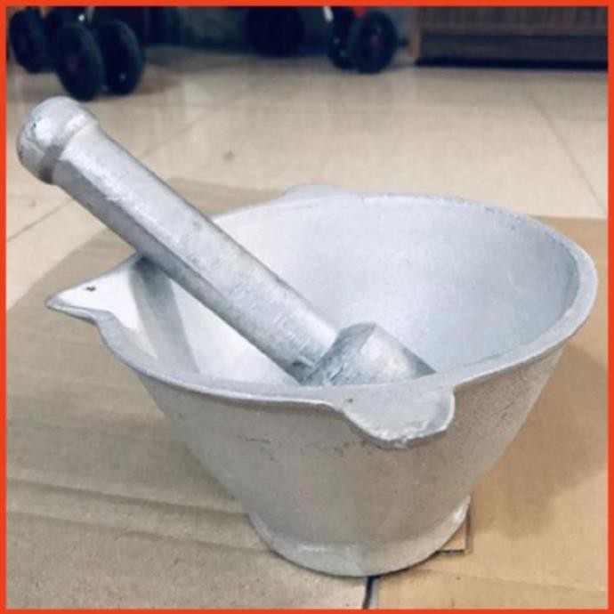 Bộ chày cối bằng gang trắng đúc nguyên khối, hàng dày dặn, loại 1