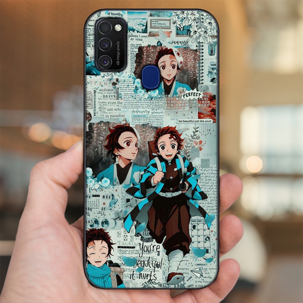 Ốp lưng Samsung M21, M30S viền đen in hình Tanjiro Kimetsu No Yaiba