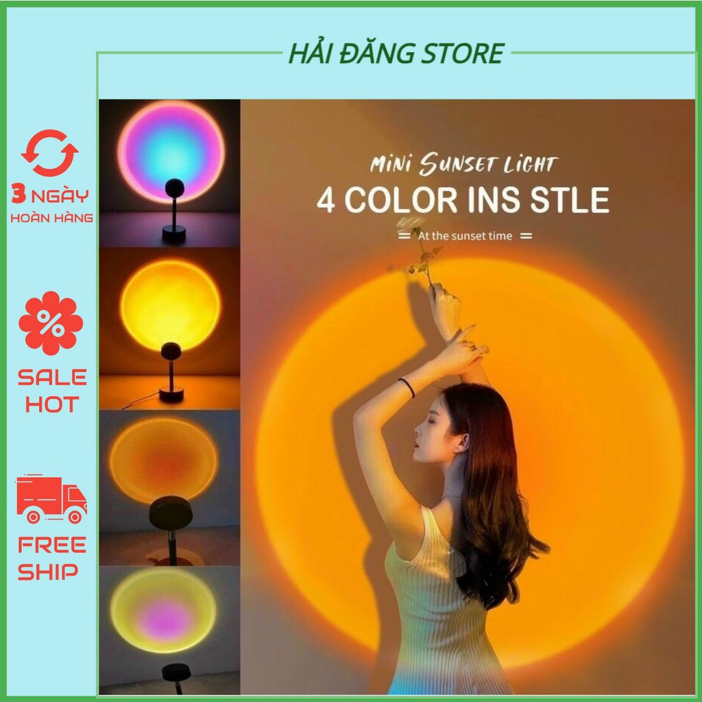 Đèn sunset , đèn rose blackpink Tiktok Hot Đèn chiếu hoàng hôn, mặt trời, cầu vồng trang trí, chụp ảnh sống ảo