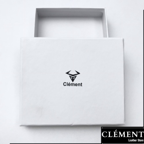 Hộp đựng ví Clément màu trắng - logo