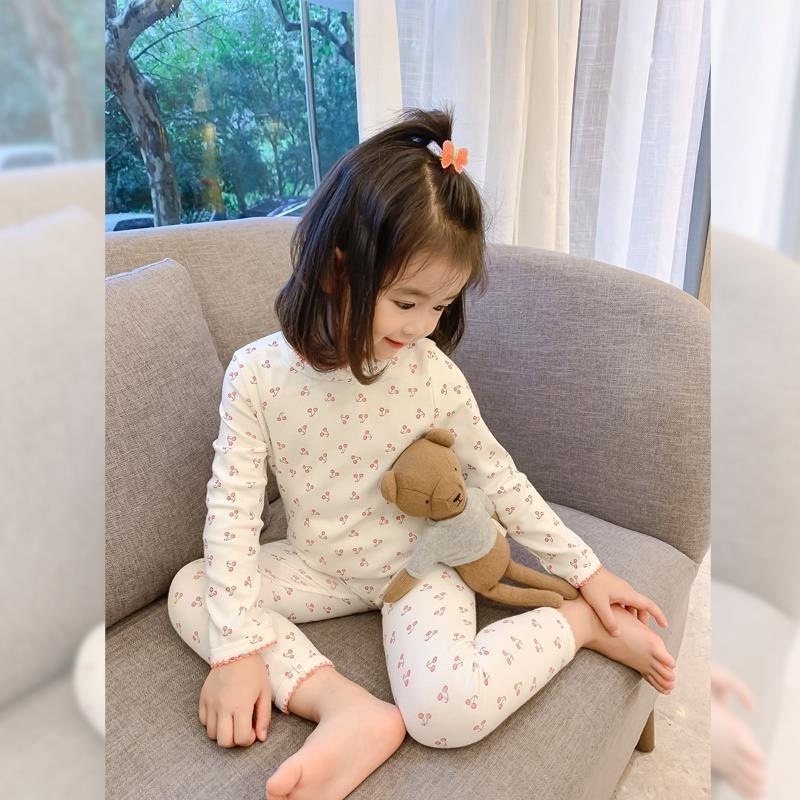 Bộ đồ ngủ in hình hoạt hình phong cách Hàn Quốc dành cho bé gái