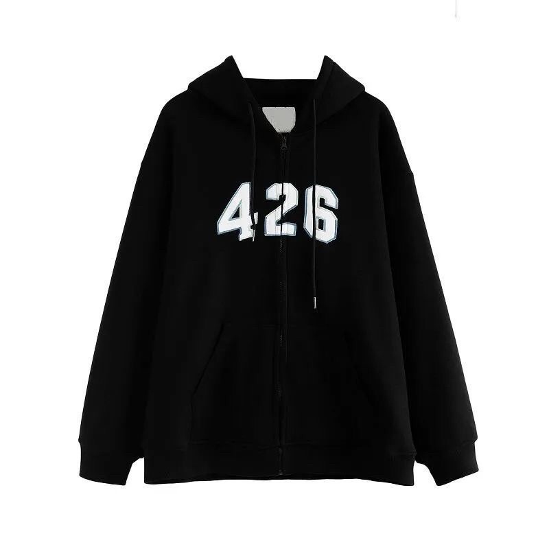 Áo hoodie zip thêu 462