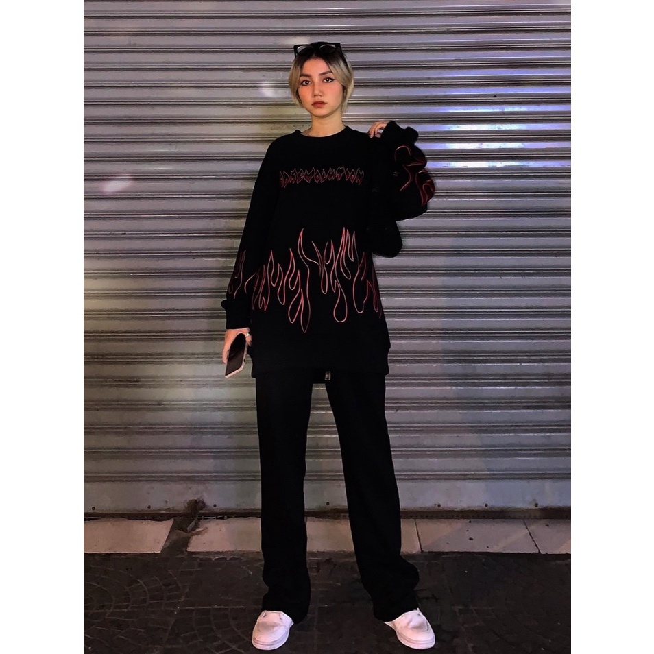 Áo hoodie nam nữ 🍬 áo nỉ dáng rộng ulzzang lửa oversize🔥,áo nỉ cotton | BigBuy360 - bigbuy360.vn