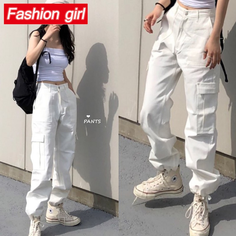 Quần Dài Lưng Cao Phong Cách Harajuku Hàn Quốc Cho Nữ