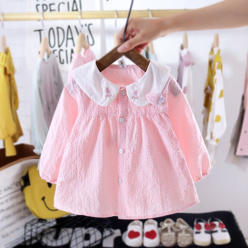 Set áo khoác tay dài và chân váy caro dễ thương cho bé gái | BigBuy360 - bigbuy360.vn