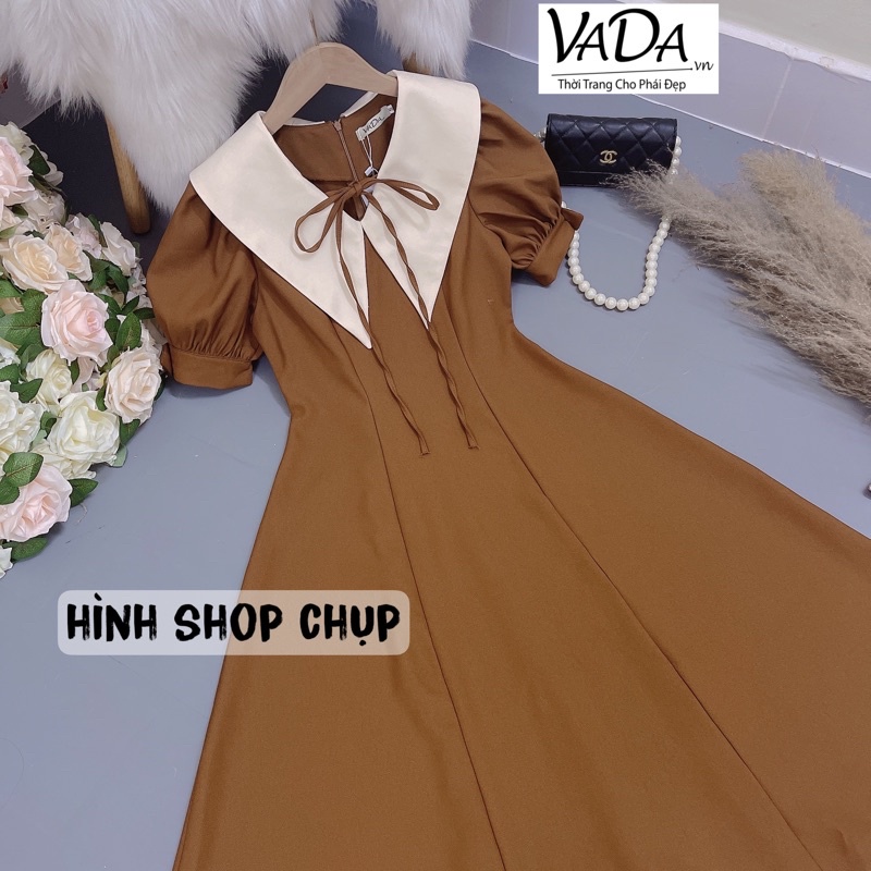 Đầm váy nữ dáng xòe midi dự tiệc cưới, dạo phố , váy công sở thanh lịch - Thời Trang VADA