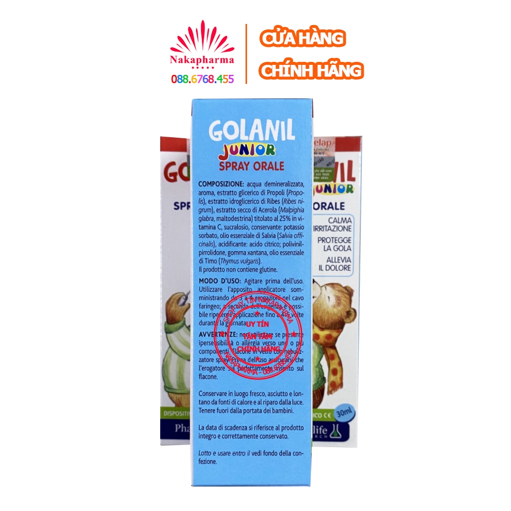 [KÈM QUÀ] Xịt họng Golanil Junior Spray Orale – Thành phần thảo dược từ châu Âu, giúp dịu cơn ho, đau rát họng Fitobimbi