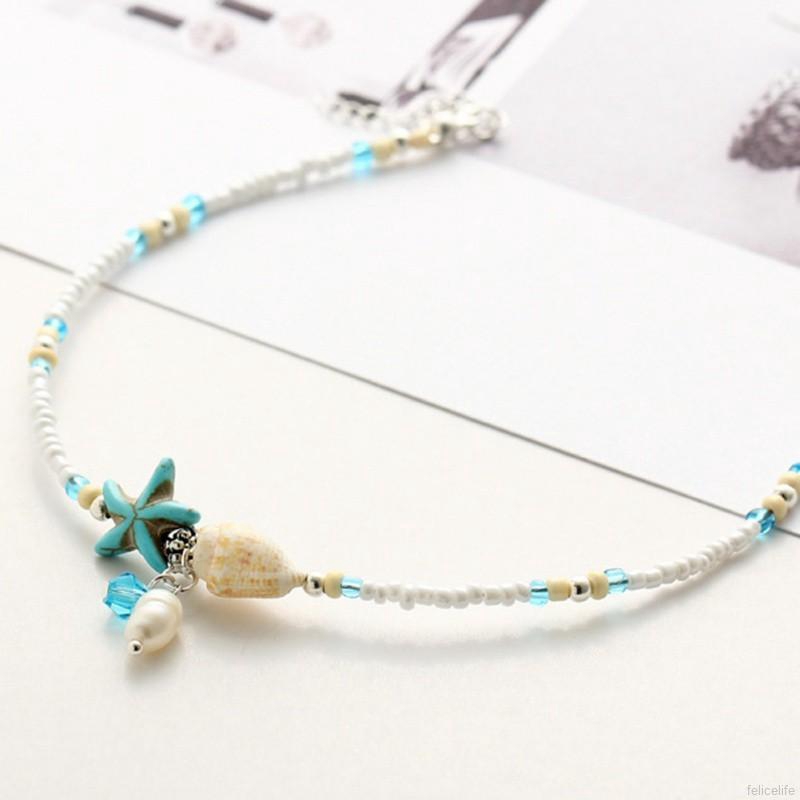 Vòng chân thiết kế thủ công họa tiết vỏ sò trẻ trung