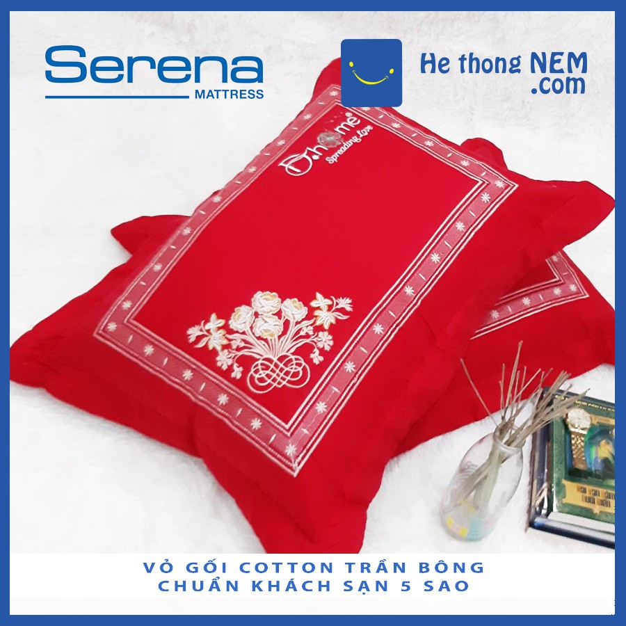 Vỏ Gối Nằm SERENA Áo Gối Cotton Cao Cấp Bộ Vỏ Áo Gối Chần Bông Chuẩn Khách Sạn 5 Sao - Hệ Thống Nệm