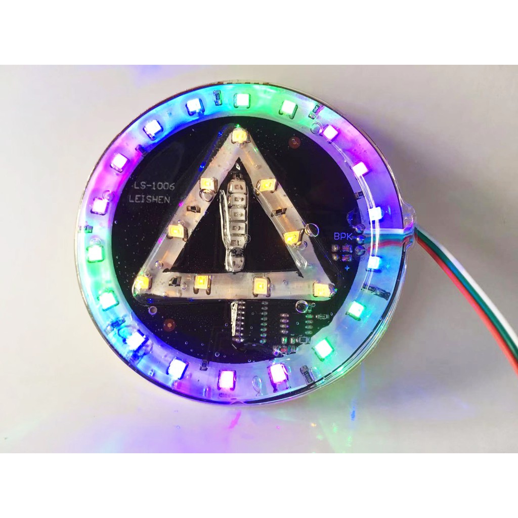Đèn LED nháy chong chóng xoay có tam giác ở giữa