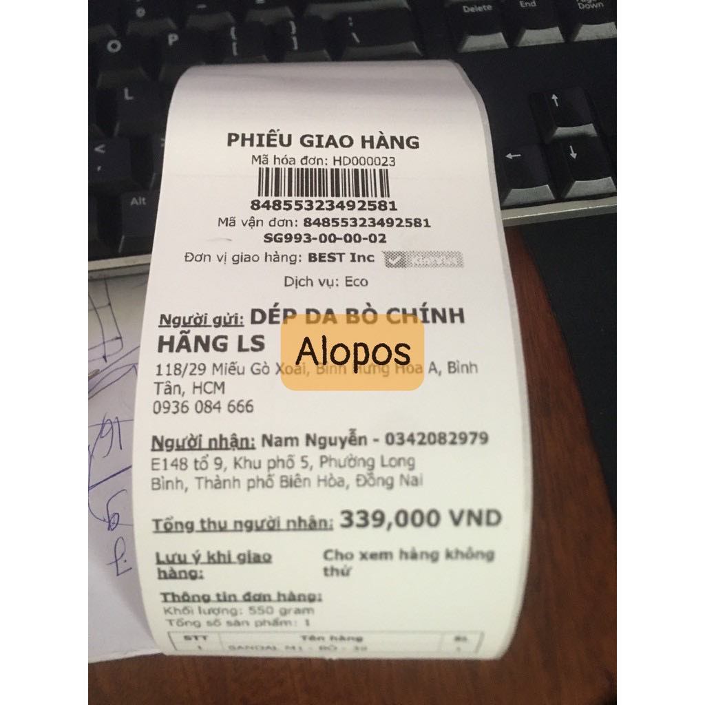 Giấy In Bill k80  30 mét- Giấy In Nhiệt K80 có Keo Dán- Decal K80 Liên Tục