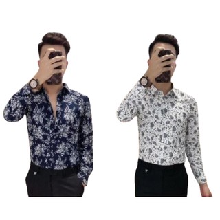 Sơ Mi Nam, Họa Tiết Trym Cò, Phối Màu Cực Đẹp, Dáng Body Hàn Xẻng Cực Đẹp