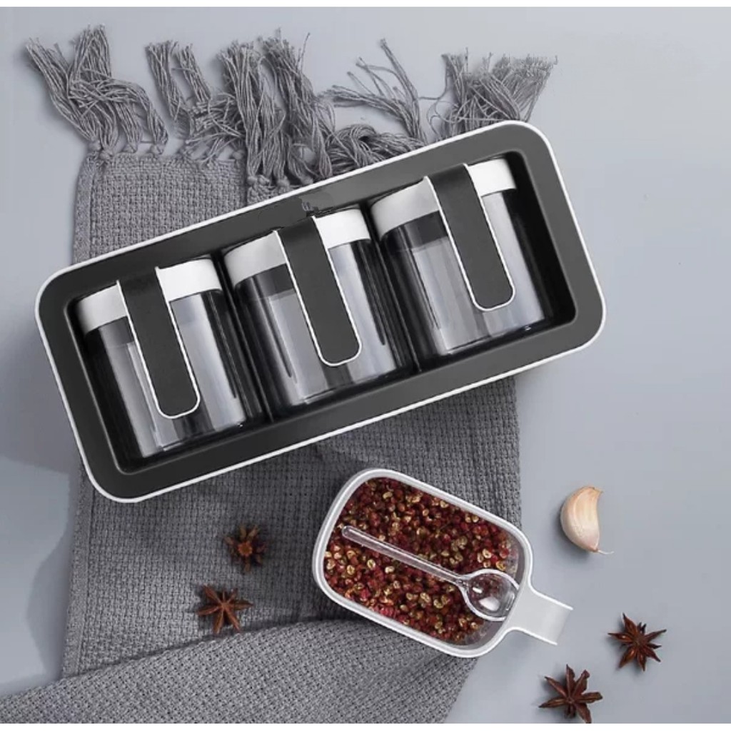 Kệ đựng gia vị kèm thìa Ecoco 2 ngăn và 3 ngăn cao cấp không khoan tường mẫu mới 2022 | BigBuy360 - bigbuy360.vn