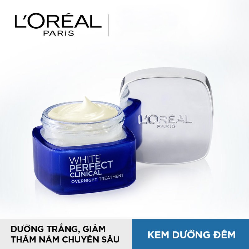 Kem dưỡng da trắng mịn và giảm thâm nám ban đêm L'Oreal Paris White Perfect Clinical 50ml