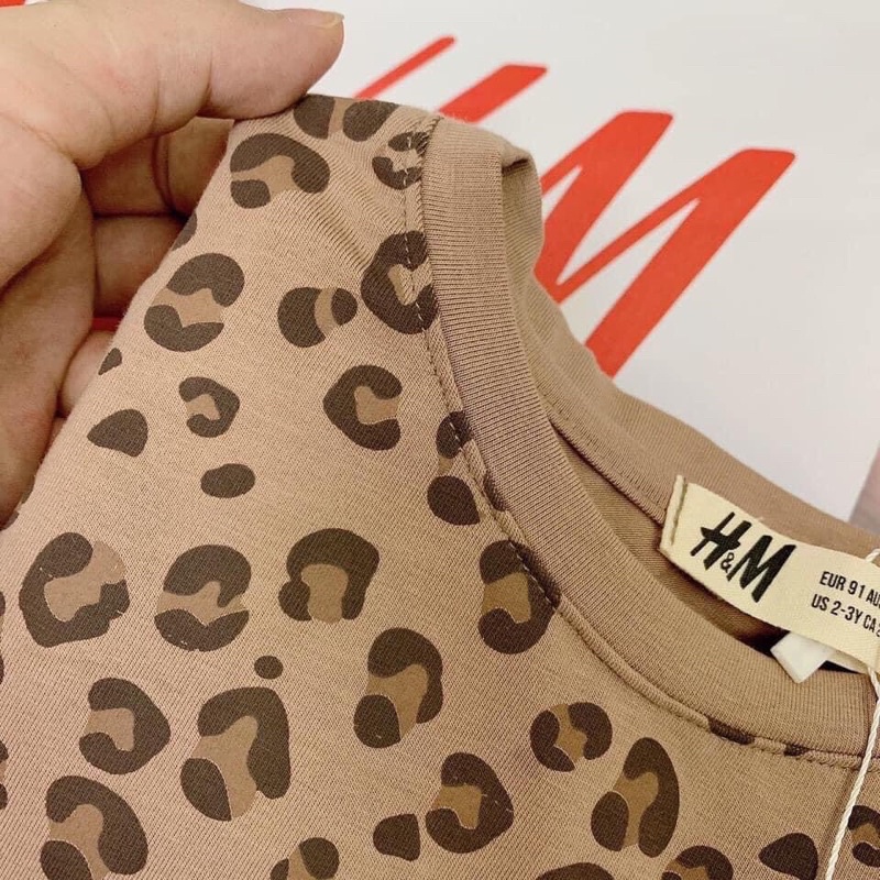 Set 2 váy dài tay thu đông mickey và báo HM xuất xịn cho bé gái